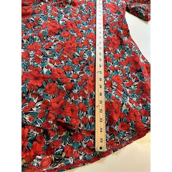 Boohoo Womens Plus Size Red Floral Wrap Skort Playsuit Romper V Neck Size 20 - Picture 12 of 12